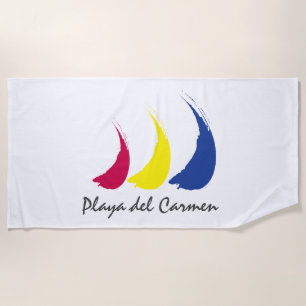Splashy Sails_Paint-The-Wind_Playa del Carmen Beach Towel