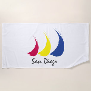 Splashy Sails_Paint-The-Wind_San Diego Beach Towel