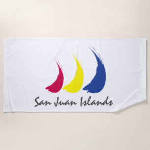 Splashy Sails_Paint-The-Wind_San Juan Islands Beach Towel