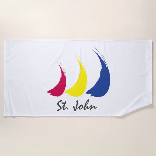 Splashy Sails_Paint-The-Wind_St. John Beach Towel (Front)