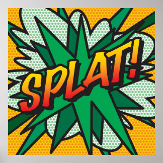 SPLAT Comic Book Pop Art Modern Retro Fun Poster
