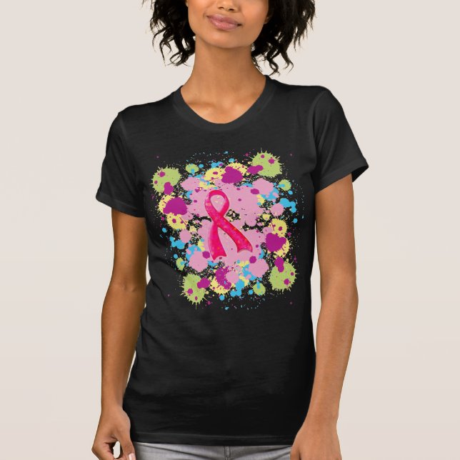 Splat Pink Ribbon T-Shirt (Front)