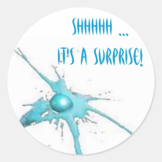 splat, Shhhhh ...It's a Surprise!  - Customized Classic Round Sticker