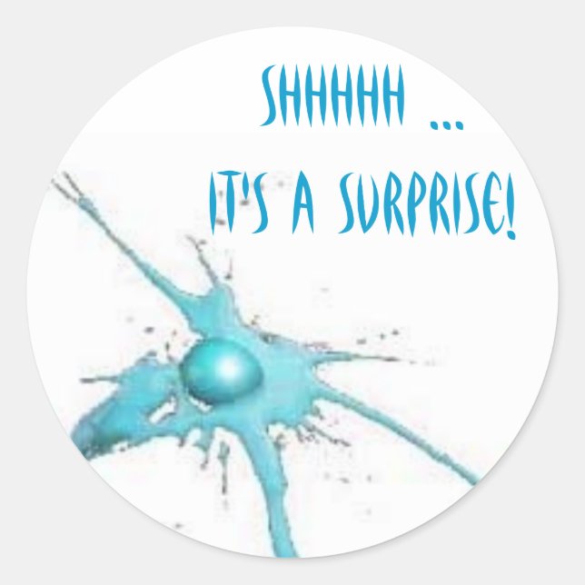 splat, Shhhhh ...It's a Surprise!  - Customized Classic Round Sticker (Front)