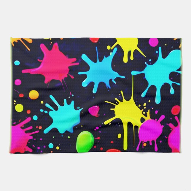 Splatter Art Burst Kitchen Towel (Horizontal)