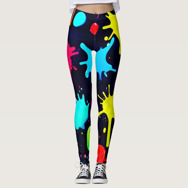 Splatter Art Burst Leggings (Front)