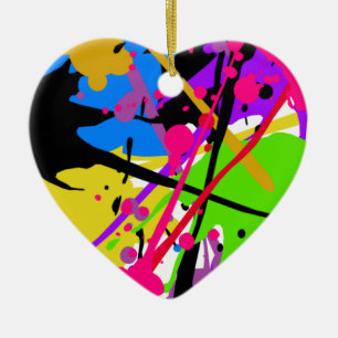 Splatter art graffitti to power ceramic ornament
