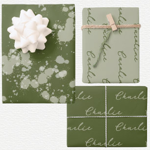 Splatter Christmas Wrapping Paper Sheet
