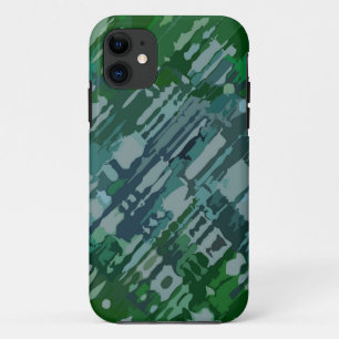 Splatter Design - green blue camouflage iPhone 11 Case
