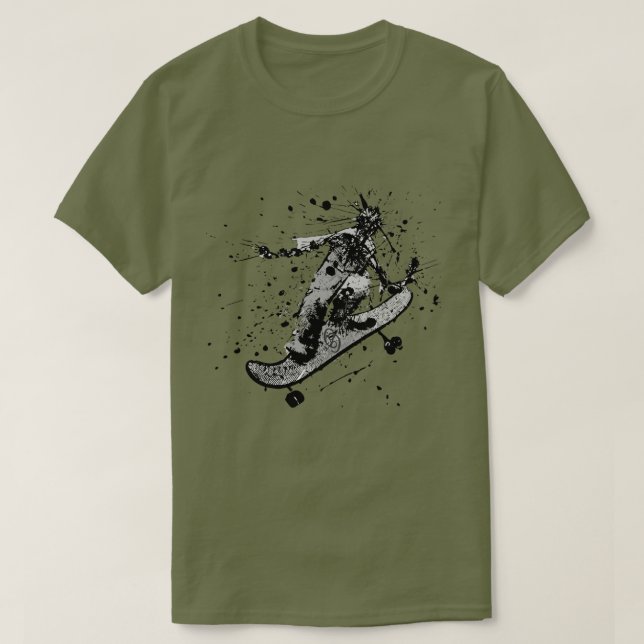 Splatter Graphic Skateboard T-Shirt (Design Front)