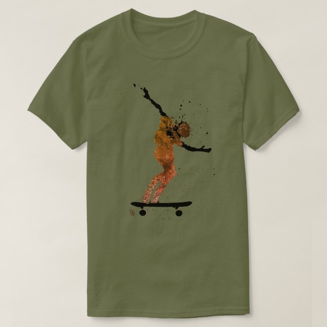 Splatter Graphic Skateboard T-Shirt (Design Front)
