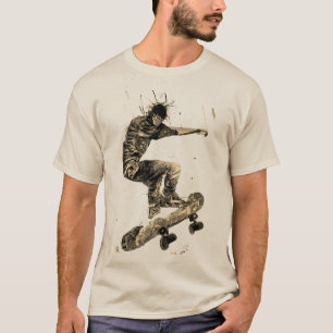 Splatter Graphic Skateboard T-Shirt