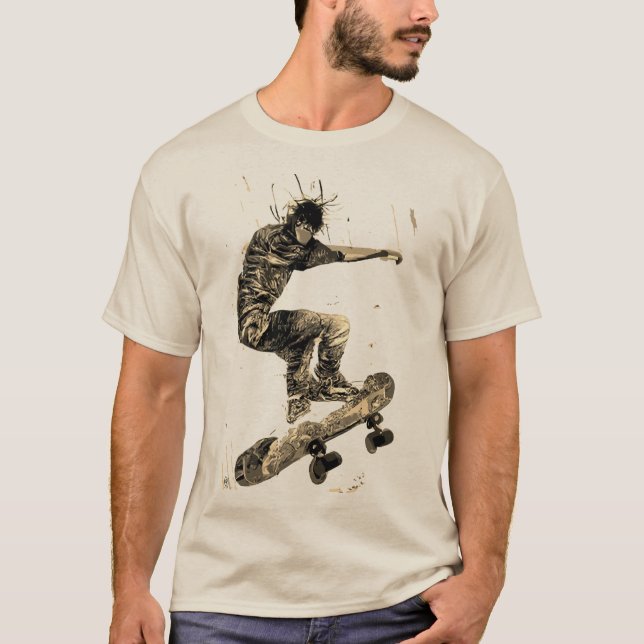 Splatter Graphic Skateboard T-Shirt (Front)