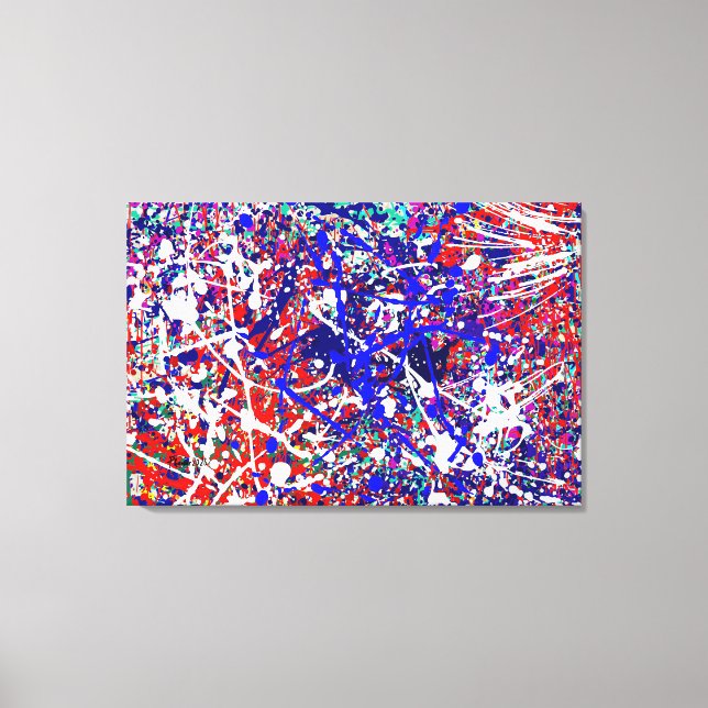 Splatter Kungpow Stretched Canvas Print (Front)