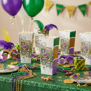 Splatter Mardi Gras collage Favor Box