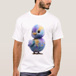 Splatter Paint Colourful Chick Bird Men T-Shirt