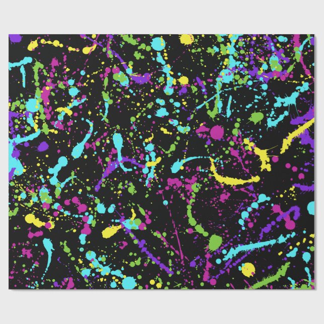 Splatter Paint-Colourful- Wrapping Paper (Flat)