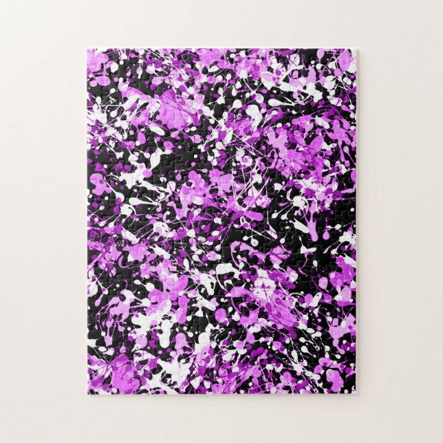Splatter Paint in Orchid Jigsaw Puzzle (Vertical)