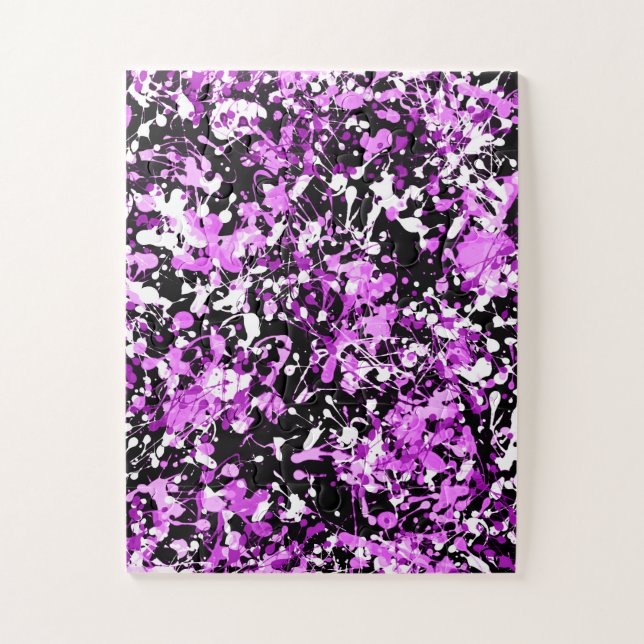 Splatter Paint in Orchid Jigsaw Puzzle (Vertical)