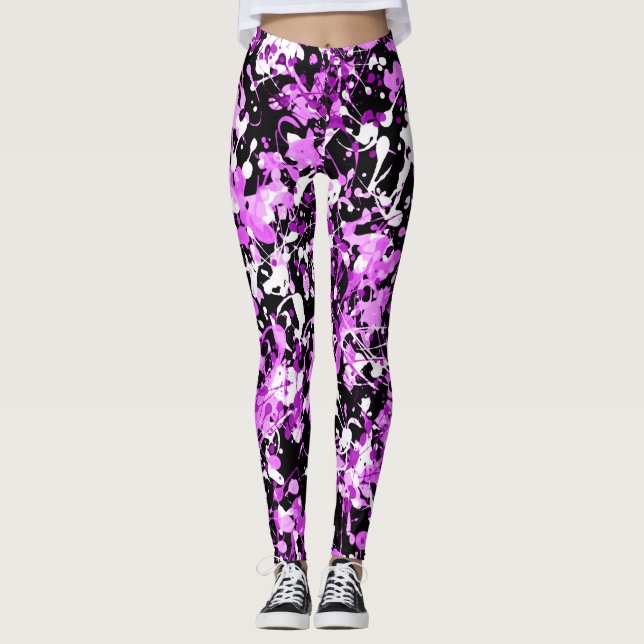Splatter Paint in Orchid Leggings (Front)