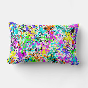 Splatter Paint Lumbar Pillow