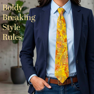 Splatter Paint Orange Neck Tie