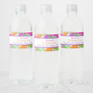 Splatter Paint Party Personalized Water Bottle Water Bottle Label