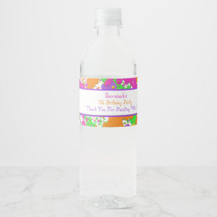 Splatter Paint Party Personalized Water Bottle Water Bottle Label