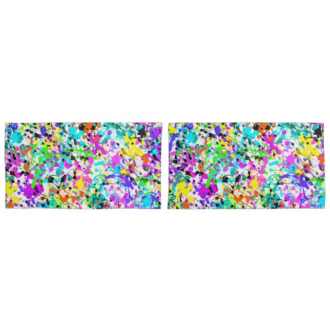 Splatter Paint Pillowcase (Front-Set)