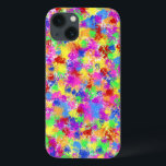 Splatter Paint Rainbow of Bright Colour Background iPhone 13 Case<br><div class="desc">This bright design has a rainbow of colour splashed on it in a splatter paint style. Reminiscent of fauvist and expressionist art, the pattern is done in shades of red, yellow, purple, green and blue. It's an abstract, whimsical design for an artist or anyone who needs some bold colour in...</div>