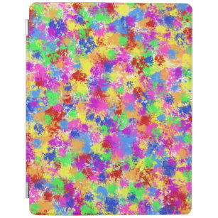 Splatter Paint Rainbow of Bright Colour Background iPad Cover