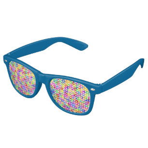 Splatter Paint Rainbow of Bright Colour Background Retro Sunglasses