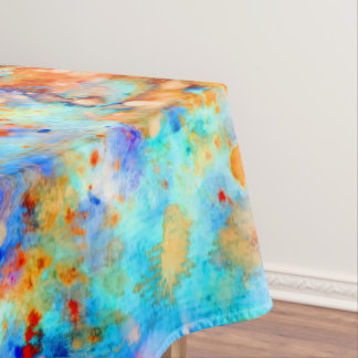 Splatter Paint Rainbow of Bright Colour Background Tablecloth