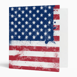 Splatter Painted Flag of the USA Binder