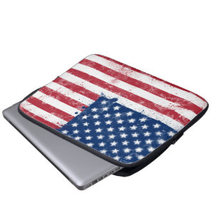 Splatter Painted Flag of the USA Laptop Sleeve