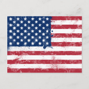 Splatter Painted Flag of the USA Postcard