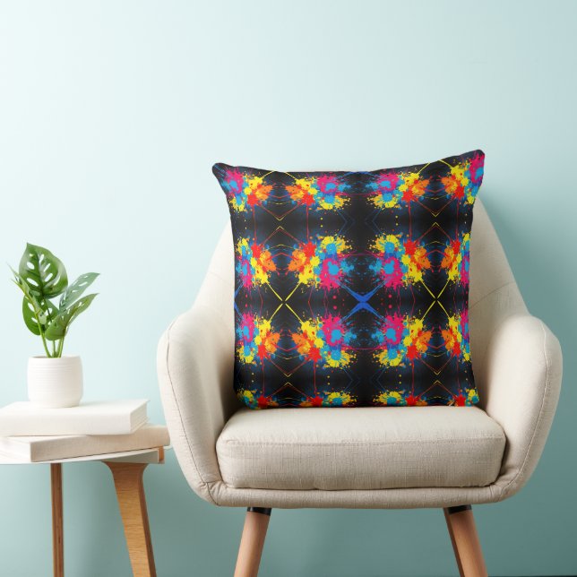 Splatter Pattern Throw Pillow (Chair)