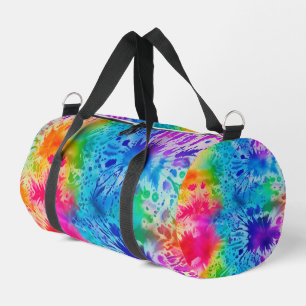 Splatter Rainbow Tie Dye monogram personalized Duffle Bag