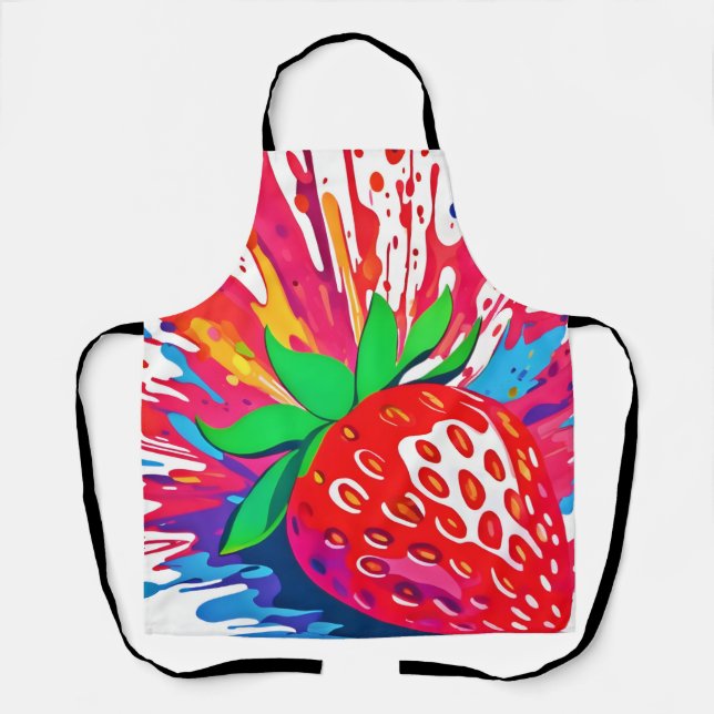 Splatter Strawberry Splash Apron (Front)