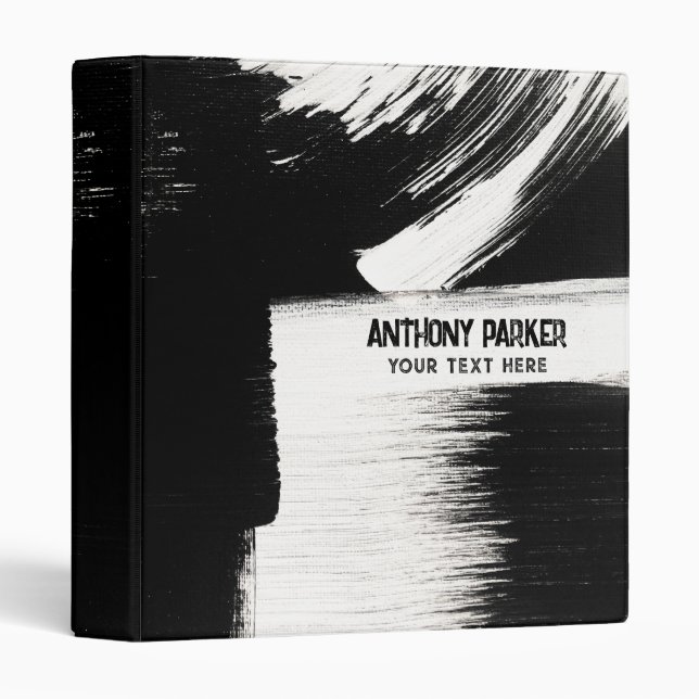 Splatter Stroke Paintbrush 3 Ring Binder (Front/Spine)