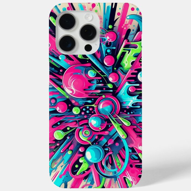 Splattered Chaos: neon paint splatters Case-Mate iPhone Case (Back)