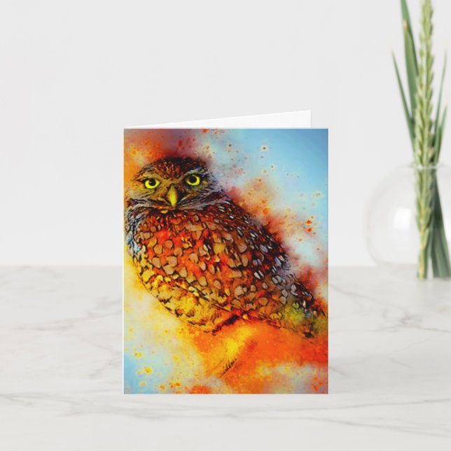 Splattered owl  note card (Front)