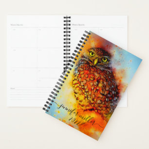 Splattered owl personalized planner