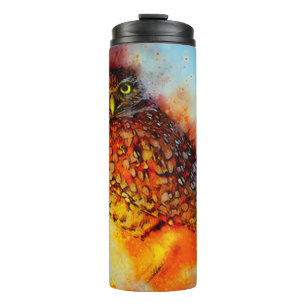 Splattered owl thermal tumbler