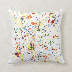 "Splattered Paint" Throw Pillow