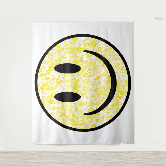Splattered Smile Face Tapestry (Front)