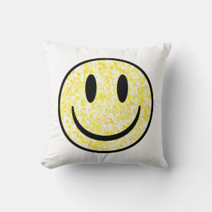 Splattered Smile Face Throw Pillow