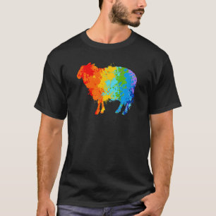 Splattering Paint Sheep Drip Painting Sheep  T-Shirt