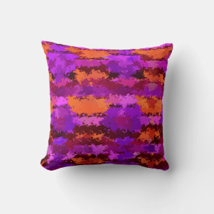 Splatters of Purple and Orange American MoJo Pillo Throw Pillow