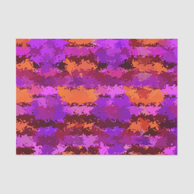 Splatters of Purple and Orange  Tissue Paper (Front)